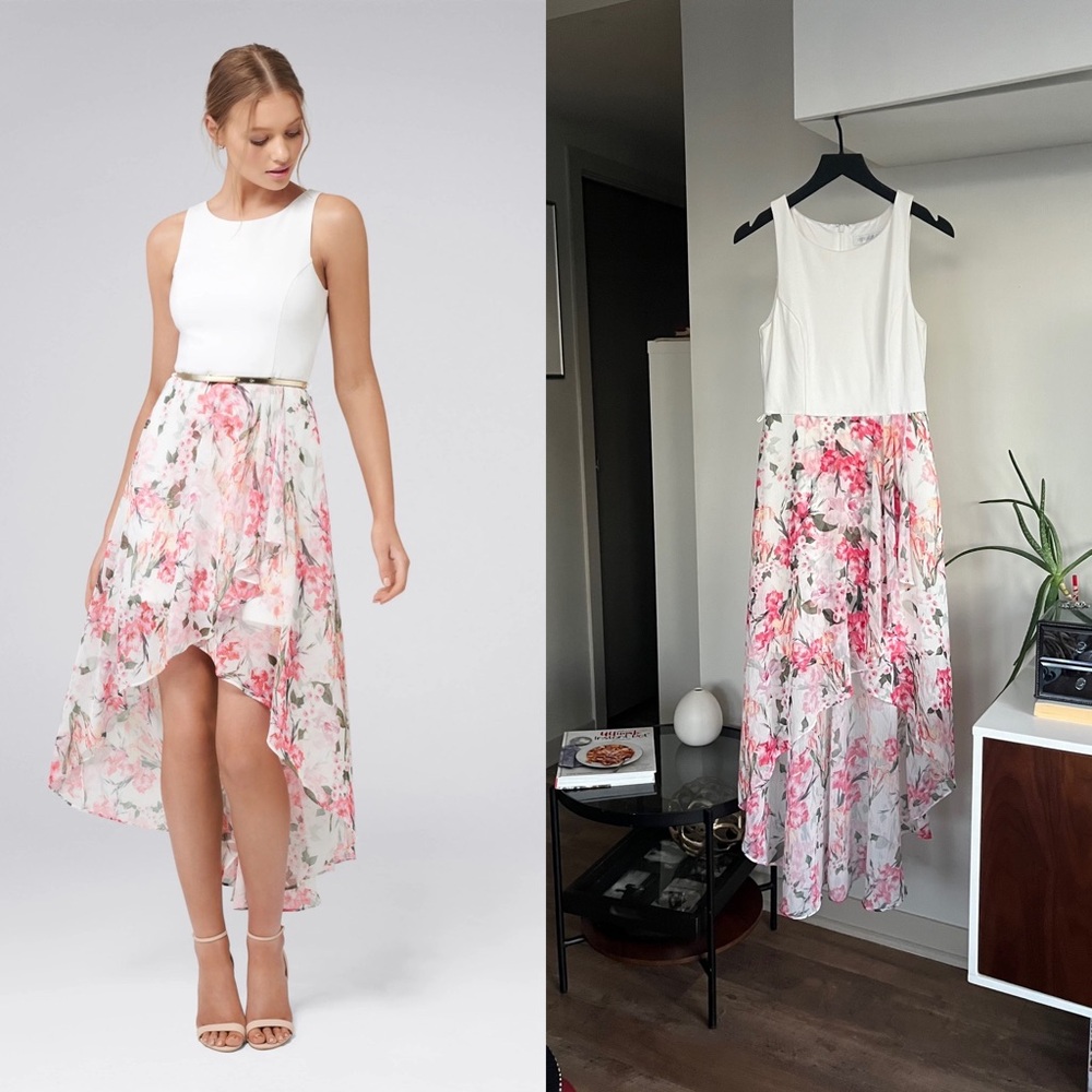 Ever New Danielle Hi-Low Floral Boho Wedding Graduation Party Resortwear Dress